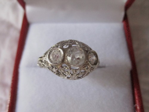 Bague ancienne platine - bague, en