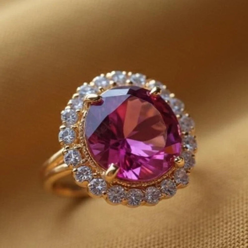 Bague saphir rose - , diamant