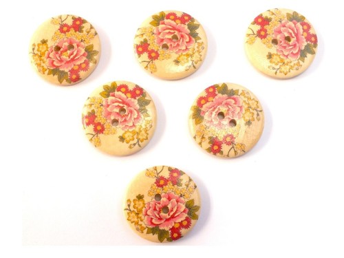 Lot boutons bois rond - bois,
