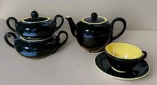 Villeroy Et Boch Mettlach Modèle Biarritz Jaune Et Noir Tasse Sucriers Théière 