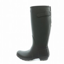 Hunter Original Tall Rain Boots Long Logo Low Heel Uk5 Black Wft1001Rma /Bb Of
