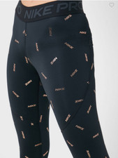 Nike Pro Bronze Métallisé Film Imprimé Femmes Entraînement Course Collant Fit
