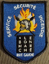 FIRE SAFETY SERVICE PATCH. LE CHEAP LEFT BANK (ECU 85) RARE