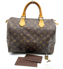 Authentic Louis Vuitton Monogram Speedy 30 M41526 Handbag W/Key/Lock BL090030