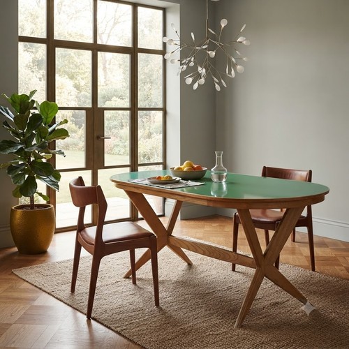 Table vintage chêne plateau - table,
