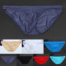 Hommes Sexy Glace Soie Slips U