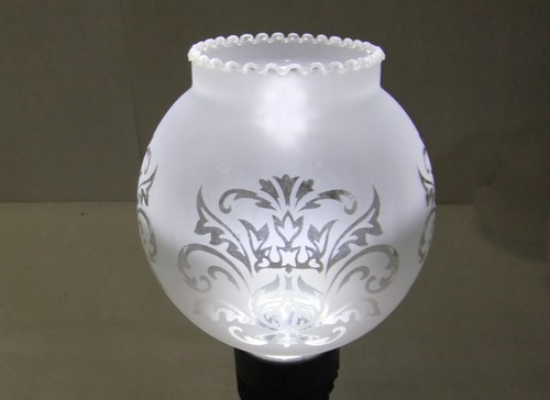 Tulipe globe verre - , gravé