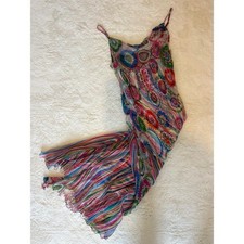 Vintage Y2k Rene Derhy Colourful Fairy Dress Asymmetrical Flowy Size 10/12