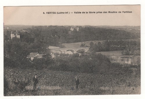 Old postcard vertou view - postcard, vertou: