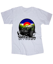 COLORADO OFFROAD Jeep white T-shirt 4x4 Adventure Mountains Outdoors Trails