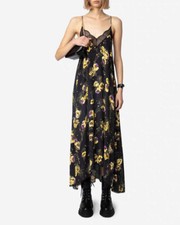 Women Zadig & Voltaire V-neck Lace Floral Backless Slip Maxi Dress