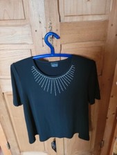 T SHIRT NOIR STRASS FLUIDE