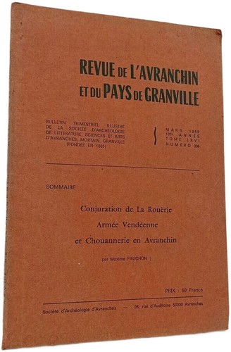 Revue avranchin et - de, l'avranchin