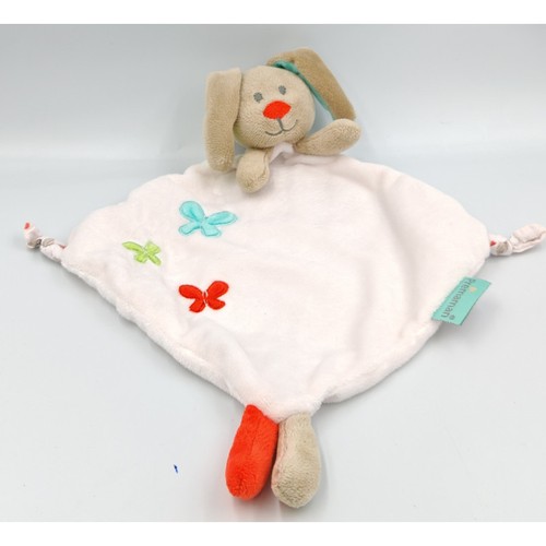 Doudou plat lapin blanc - , beige