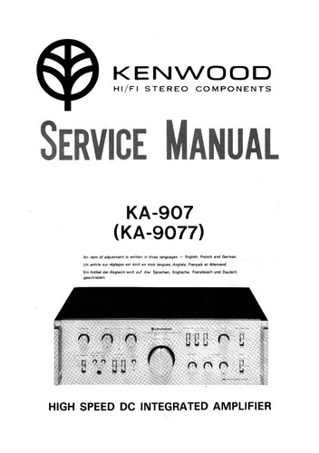 Service manuel instructions - manuel, d'instructions