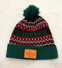 Heineken Beer Toboggan Beanie Pom Pom Hat Toque Unisex Adult