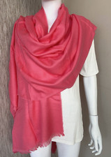 HUGO BOSS Laine Vierge & Soie Écharpe 200cm x 82cm Fabriqué En Italie Détail