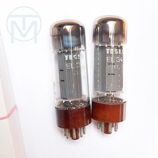 2x TESLA EL34 6CA7, Brown Base, OO Getter, Same 1984 Codes, Used?/Tested 100%+!