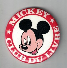 Disney's Mickey  Club du Livre Pinback Button In French #724