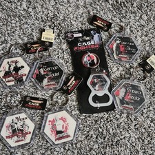 Lot Of 7 CAGE FIGHTER MMA Collectible Key Rings Chains Chuck Liddel BJ Penn 