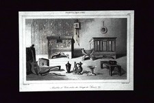 Furniture and utensils, Louis XII, France Incisione del 1850 L'Univers pittoresque