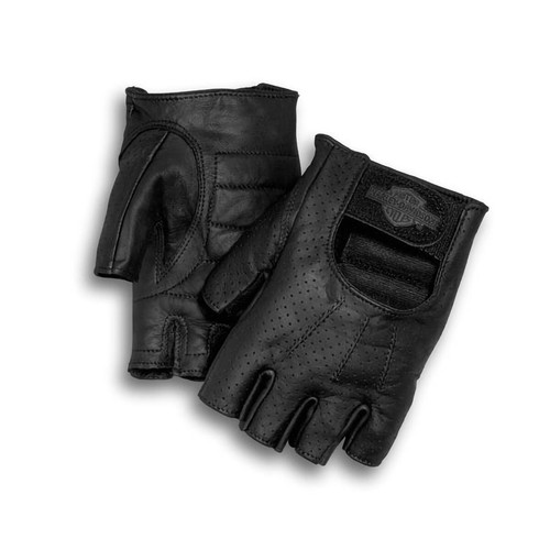 Gants noirs cuir demi - cuir, demi-