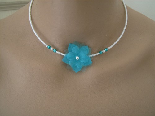 Collier fille enfant blanc - collier,