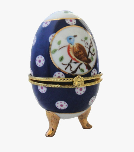 Oeuf boite porcelaine pieds - 3,