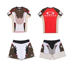 Albino and Preto X OAKLEY Rash Guard LS & Short Set Bjj No Gi Kimono
