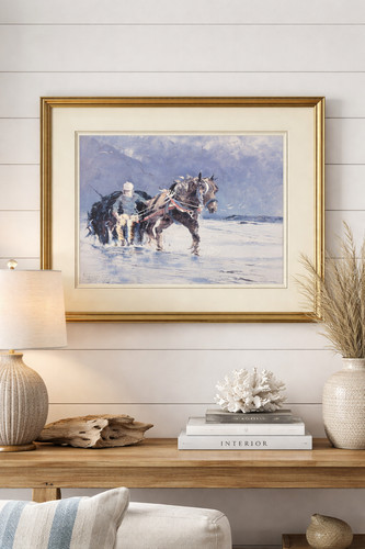 Tableau scène maritime cheval - tableau,