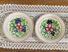 Antique Fruit Design Plates - Set Of 2 - Societe Ceramique Maestricht Hollanand