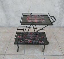 Desserte vintage céramique et fer forgé