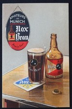Advertising postcard beer NOX BRAU brune de France Munich brewery