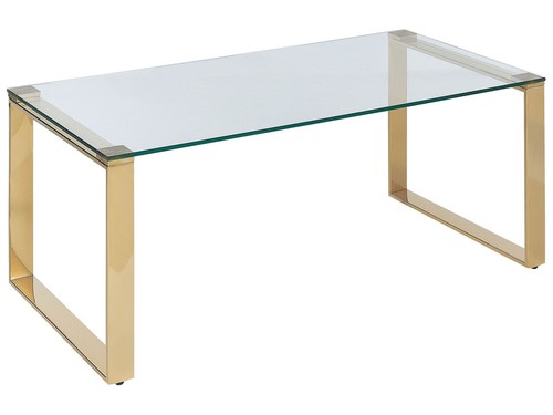 Table basse dorée verre - basse,