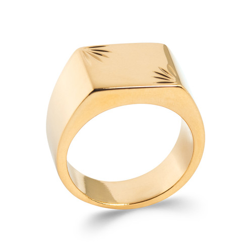 Bague chevalière plaqué - chevalière, or