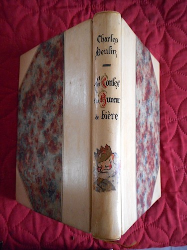 Reliure peinte contes - reliure, buveur
