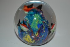 Art Glass Coral Reef Fish Aquarium Sculpture Paperweight