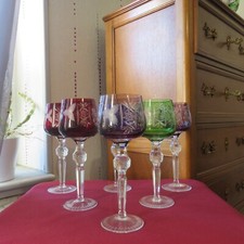 6 verres roemer de couleur en
