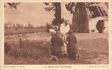 CP GUERRE SECTEUR BELGE DE L'YSER LA MESSE DANS RUINES - 38607