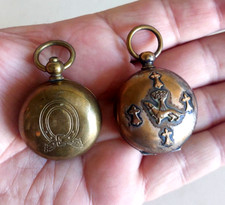 Lot Of 2 Gold Louis Holder Metal Shape Pocket Watch Victorian Napoleon III
