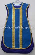 Vêtement Fiddleback Espagnol Bleu Et Ensemble De Messe Chasuble Fiddleback