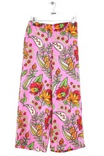 Pantalon droit en soie rose