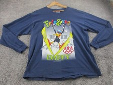 USA Olympics Daffy Duck Ski Freestyle T Shirt XL Hanes Beefy USA Made VTG 90's