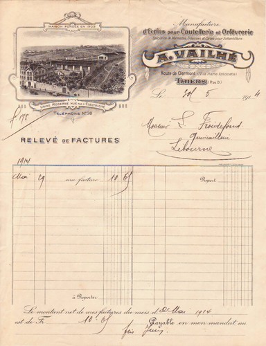 Thiers releve factures - thiers,