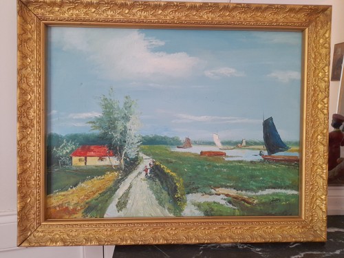 Grand tableau fin 20ème - , huile