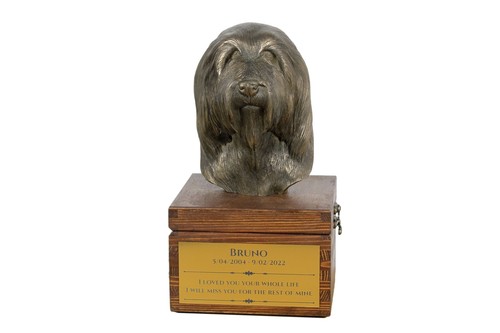 Bearded collie urne marron - urne,