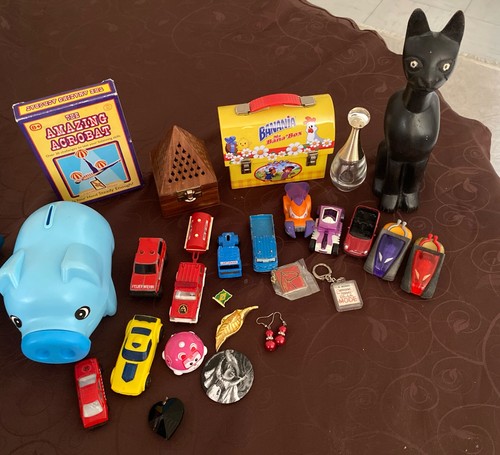 Lot objets brocante - d, fond