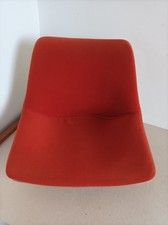 Assise de Chaise  blanc pivotante type Saarinen Colombo coussin orange tulipe