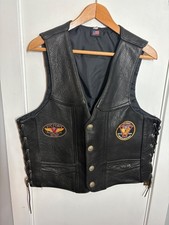 Victory Motorcycle 1st Annual Ride 2000 Leather Snap Vest Women's Side Lace M GC