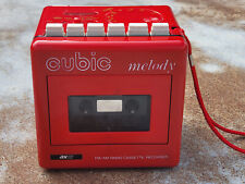 Vintage Audio Sonic FM/AM Cube Radio Cassette Recorder Cubic Melody 80s Red